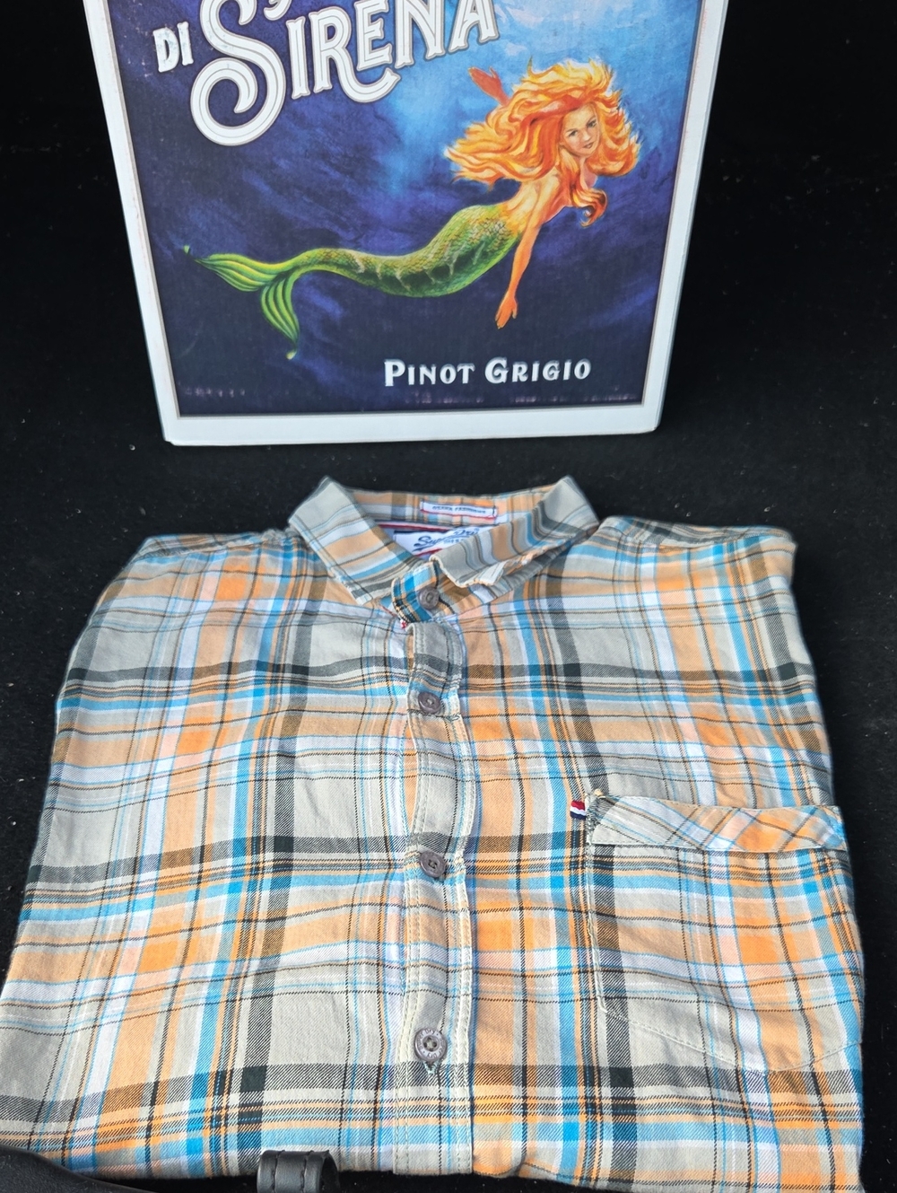 Superdry Orange, Blue & Gray Plaid Button-Down Shirt